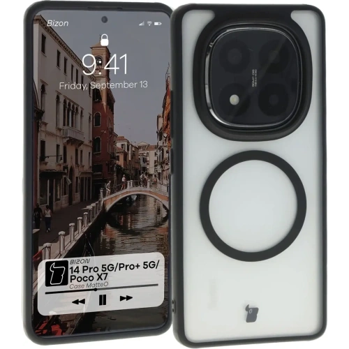 Buy Bizon Case MatteO Magnetic Xiaomi Redmi Note 14 Pro 5G / 14 Pro Plus 5G / Poco X7 translucent with black frame - BIZ8399 - {ean13} - Home Screen Store Europe