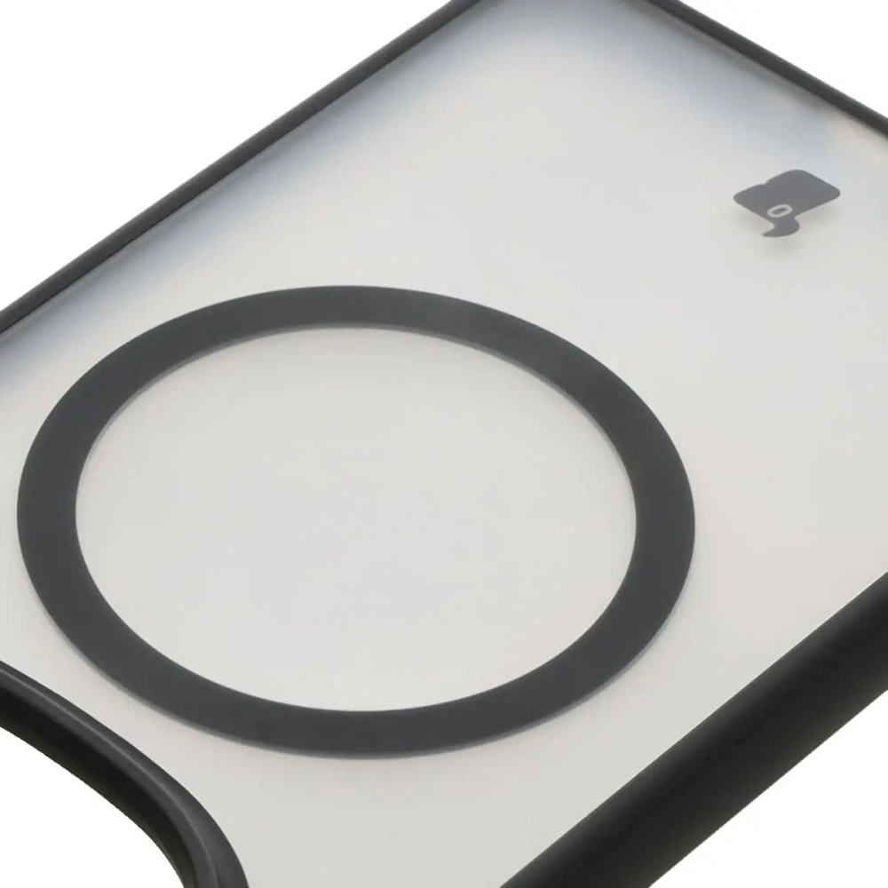 Etui z pierścieniem magnetycznym Bizon Case MatteO do Xiaomi Redmi Note 14 Pro 5G / 14 Pro Plus 5G / Poco X7 półprzezroczyste z czarną ramką