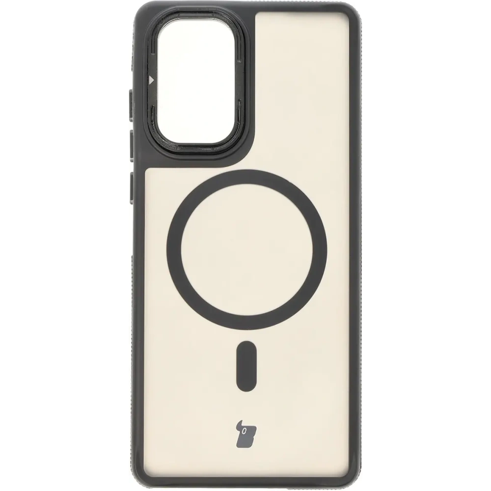 Etui z podstawką i pierścieniem magnetycznym Bizon Case Eclipse do Motorola Edge 50 Fusion przydymione z czarną ramką