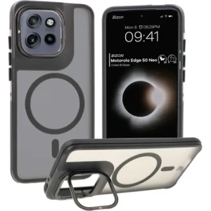 Kup Pouzdro s podstavcem a magnetickým kroužkem Bizon Case Eclipse pro Motorola Edge 50 Neo kouřové s černým rámečkem - BIZ8401 - {ean13} - Sklep Home Screen