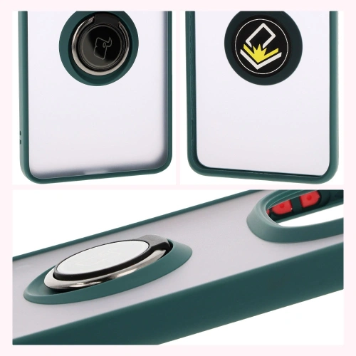 Kup Bizon Case Hybrid Gyűrű Xiaomi Redmi Note 14 Pro 5G / Poco X7 füstös sötétzöld kerettel - BIZ8403 - {ean13} - Sklep Home Screen