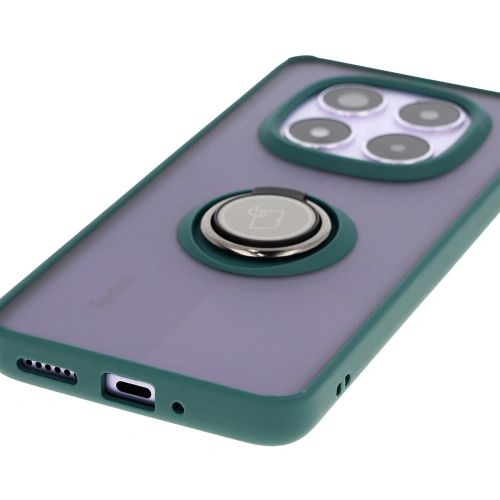 Buy Bizon Case Hybrid Ring Xiaomi Redmi Note 14 Pro 5G / Poco X7 smoky with a dark green frame - BIZ8403 - {ean13} - Home Screen Store Europe