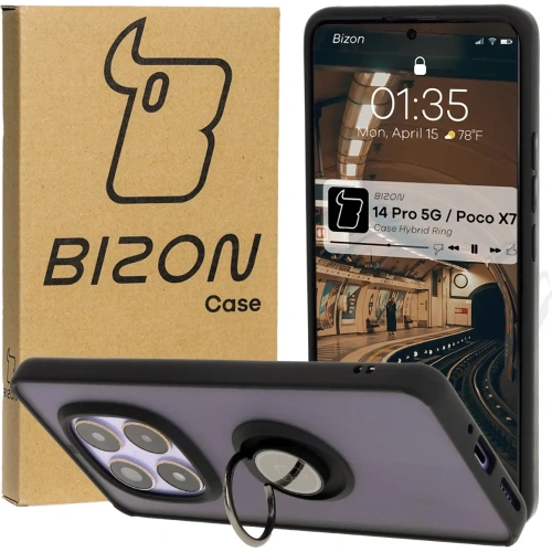 Kup Bizon Case Hybrid Ring Xiaomi Redmi Note 14 Pro 5G / Poco X7 füstös fekete kerettel - BIZ8404 - {ean13} - Sklep Home Screen