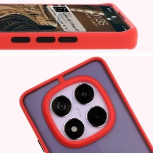 Kup Bizon Case Hybrid Ring Xiaomi Redmi Note 14 Pro 5G / Poco X7 fumuriu cu un cadru roșu - BIZ8405 - {ean13} - Sklep Home Screen
