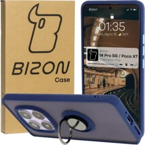 Kup Bizon Case Hybrid Ring Xiaomi Redmi Note 14 Pro 5G / Poco X7 fumuriu cu un cadru albastru închis - BIZ8406 - {ean13} - Sklep Home Screen