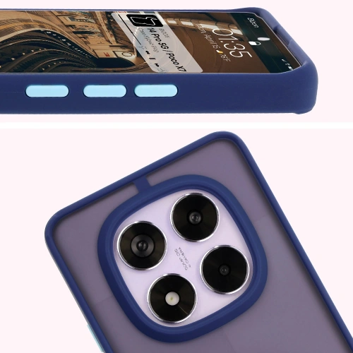 Kup Bizon Case Hybrid Ring Xiaomi Redmi Note 14 Pro 5G / Poco X7 füstös sötétkék kerettel - BIZ8406 - {ean13} - Sklep Home Screen