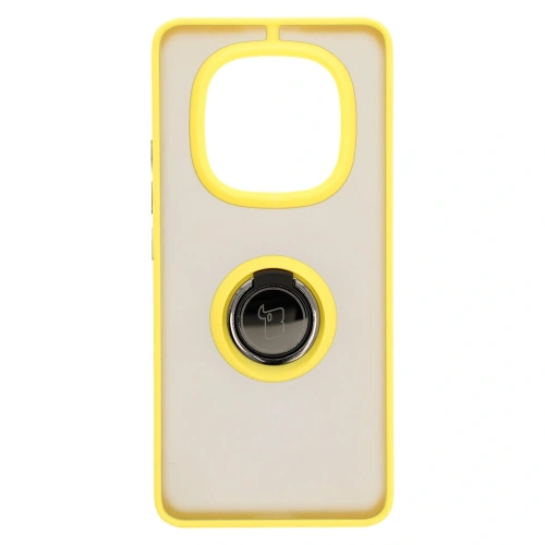 Buy Bizon Case Hybrid Ring Xiaomi Redmi Note 14 Pro 5G / Poco X7 smoky with a yellow frame - BIZ8407 - {ean13} - Home Screen Store Europe