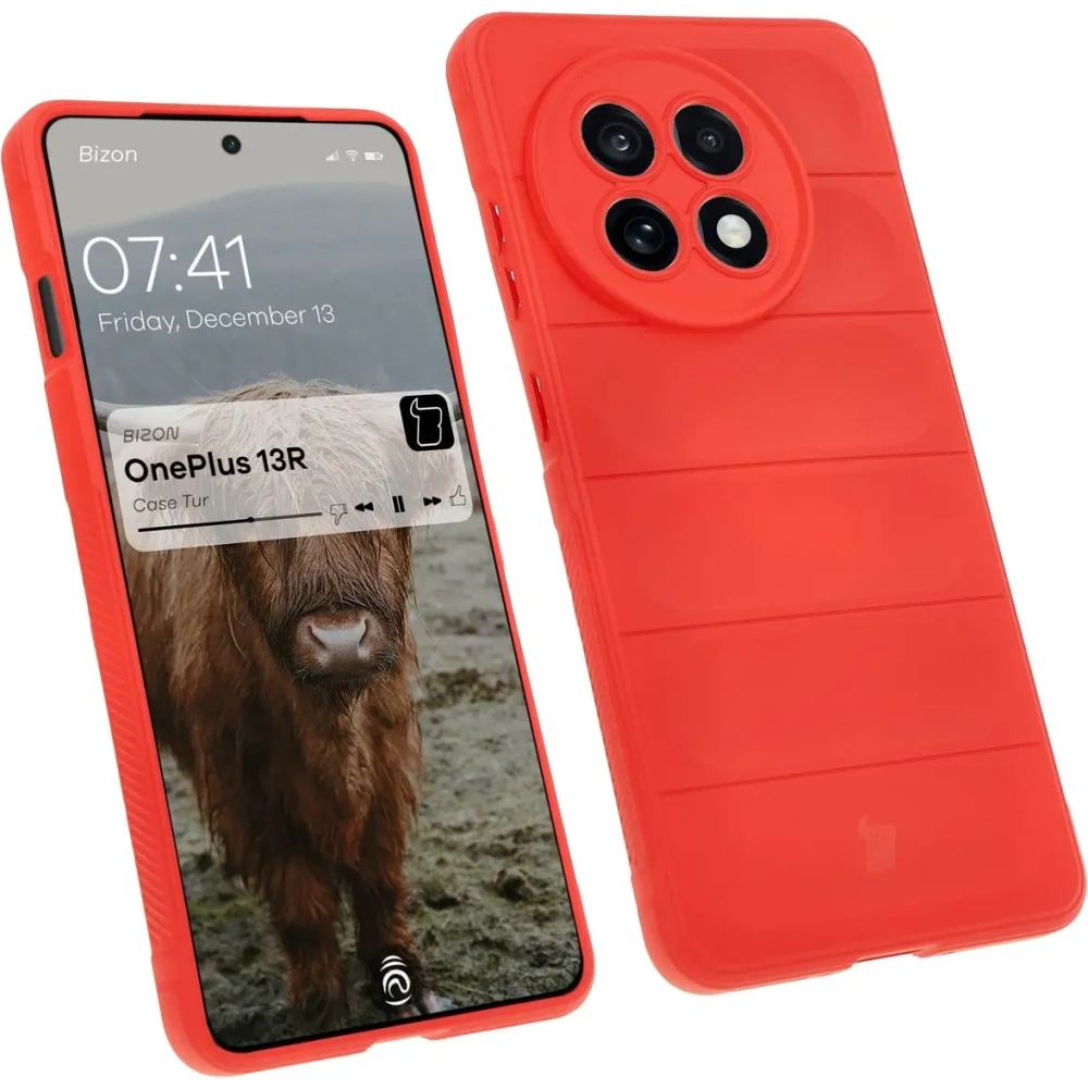 Pancerne etui Bizon Case Tur do OnePlus 13R czerwone