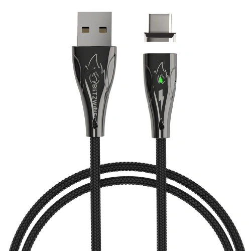 Kup Magnetický kabel USB-C Blitzwolf BW-TC20, 3A, 1,8m (černý) - BLZ234BLK - {ean13} - Sklep Home Screen
