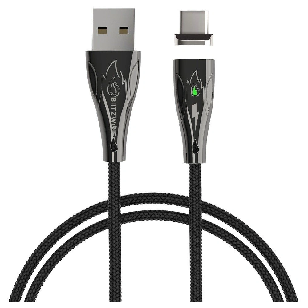 Kabel magnetyczny USB-C Blitzwolf BW-TC20, 3A, 1,8m (czarny)