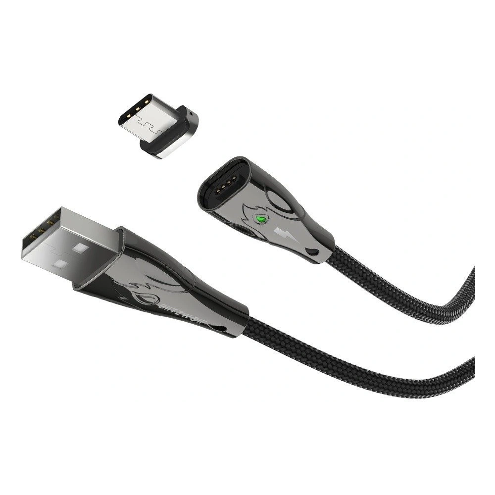 Kabel magnetyczny USB-C Blitzwolf BW-TC20, 3A, 1,8m (czarny)