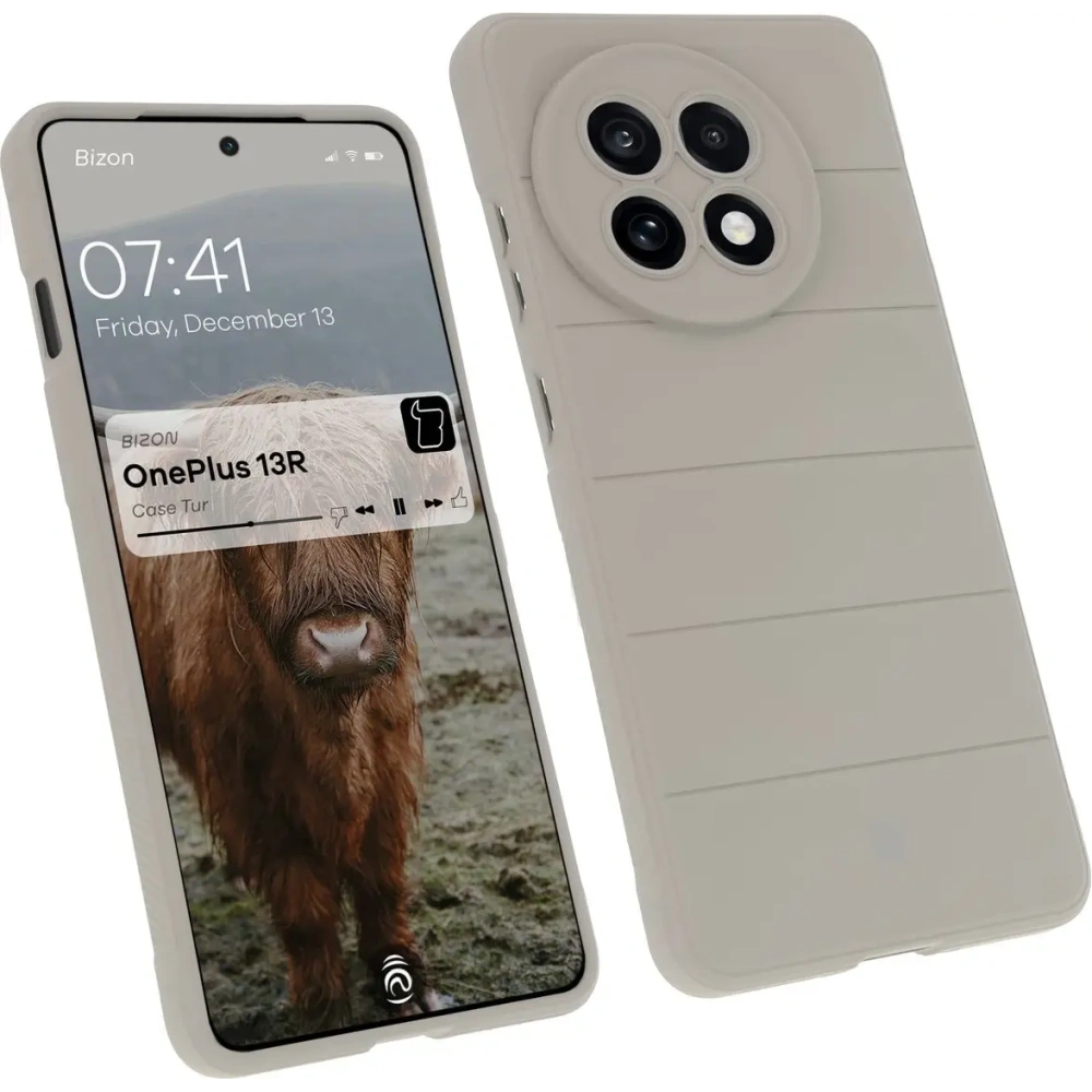 Pancerne etui Bizon Case Tur do OnePlus 13R jasnoszare
