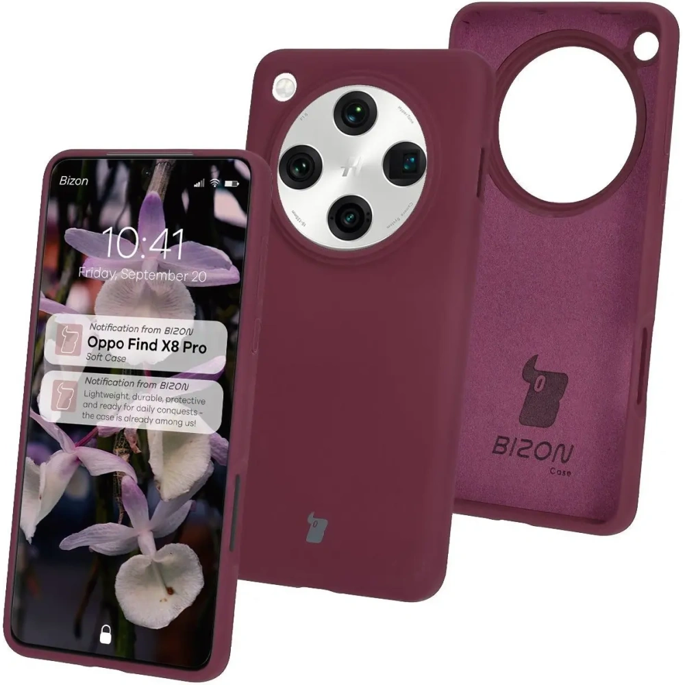 Silikonowe etui Bizon Soft Case do Oppo Find X8 Pro ciemnofioletowe
