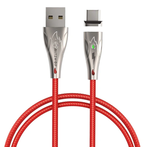 Kup Magnetický kabel USB-C Blitzwolf BW-TC20, 3A, 1m (červený) - BLZ235RED - {ean13} - Sklep Home Screen