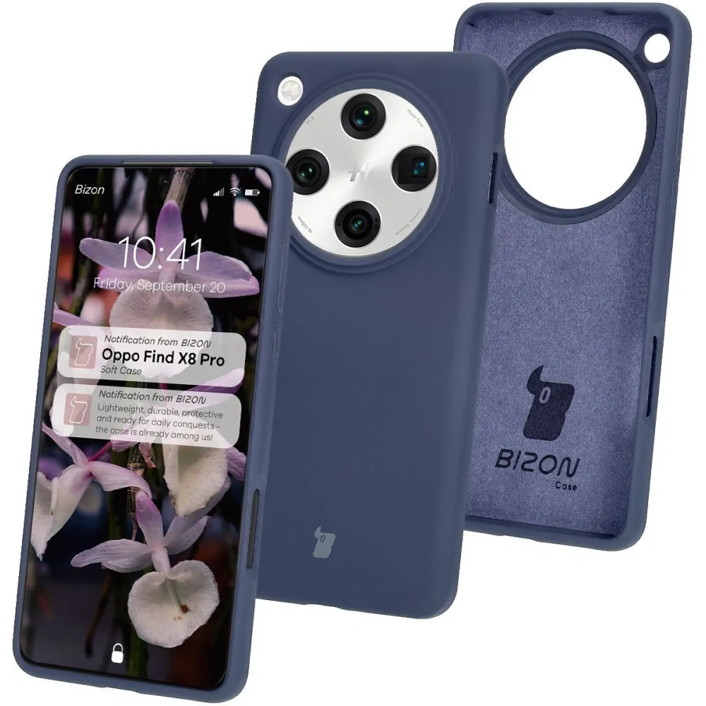 Silikonowe etui Bizon Soft Case do Oppo Find X8 Pro ciemnoniebieskie