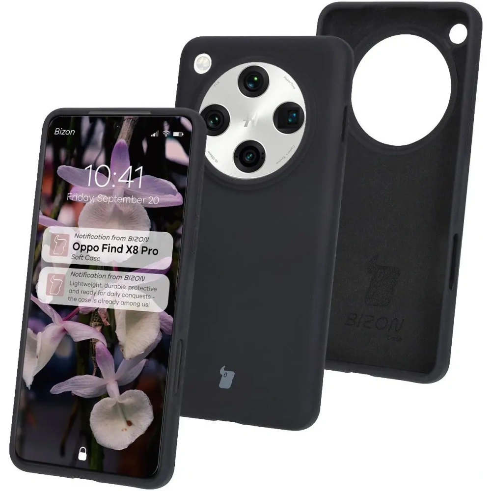 Silikonowe etui Bizon Soft Case do Oppo Find X8 Pro czarne