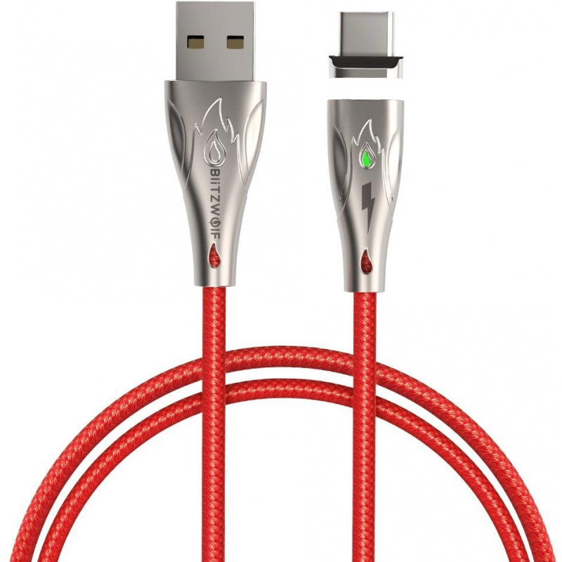 Buy Blitzwolf BW-TC20 Magnetic Cable USB-C 3A 1,8m Red - 5907489603546 - BLZ236RED - Homescreen.pl