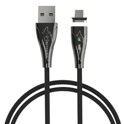Kup Magnetický kabel micro USB Blitzwolf BW-TC20, 3A, 1m (černý) - BLZ237BLK - {ean13} - Sklep Home Screen