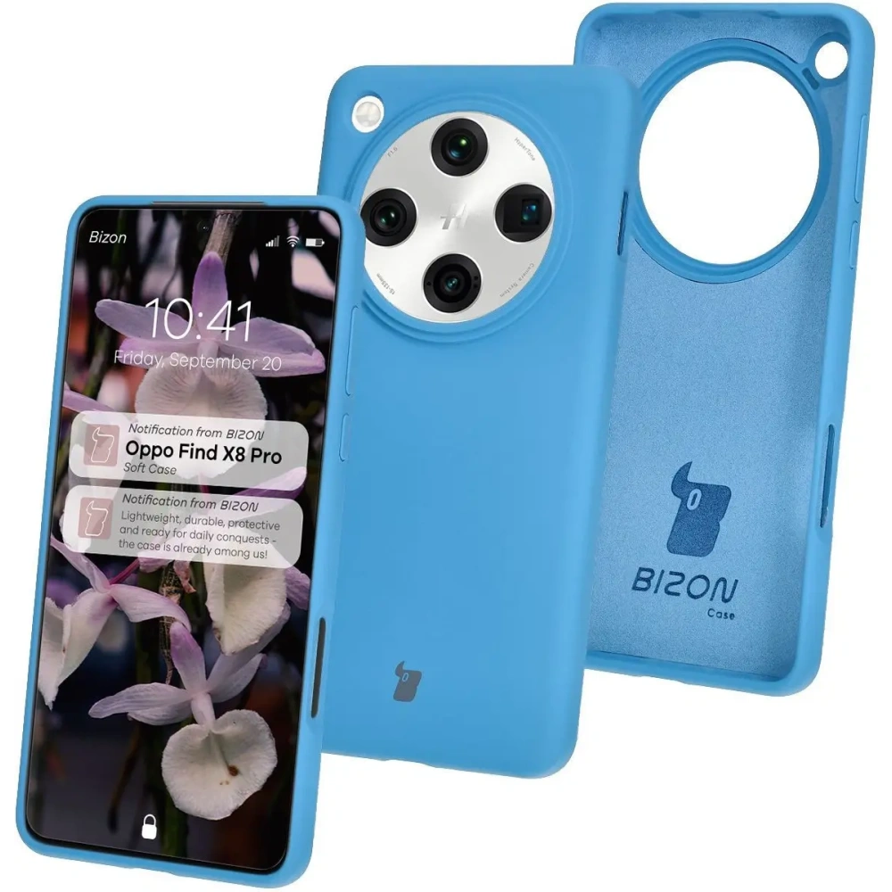 Silikonowe etui Bizon Soft Case do Oppo Find X8 Pro niebieskie