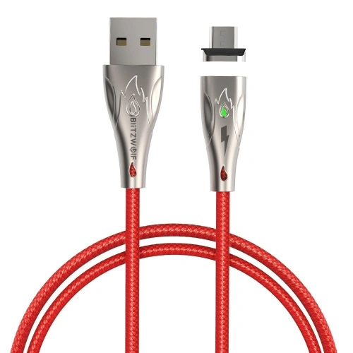 Kup Blitzwolf BW-TC20 micro USB mágneses kábel, 3A, 1m (piros) - BLZ238RED - {ean13} - Sklep Home Screen
