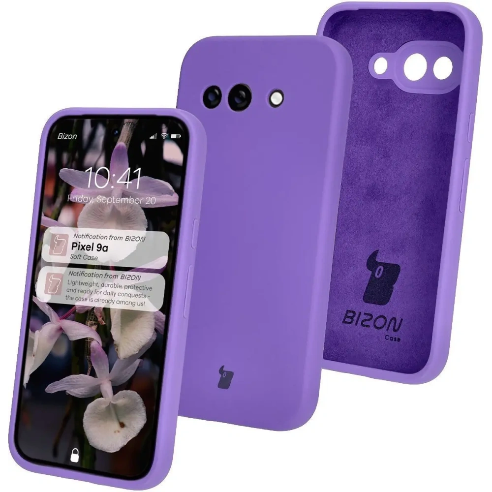 Silikonowe etui Bizon Soft Case do Google Pixel 9a fioletowe