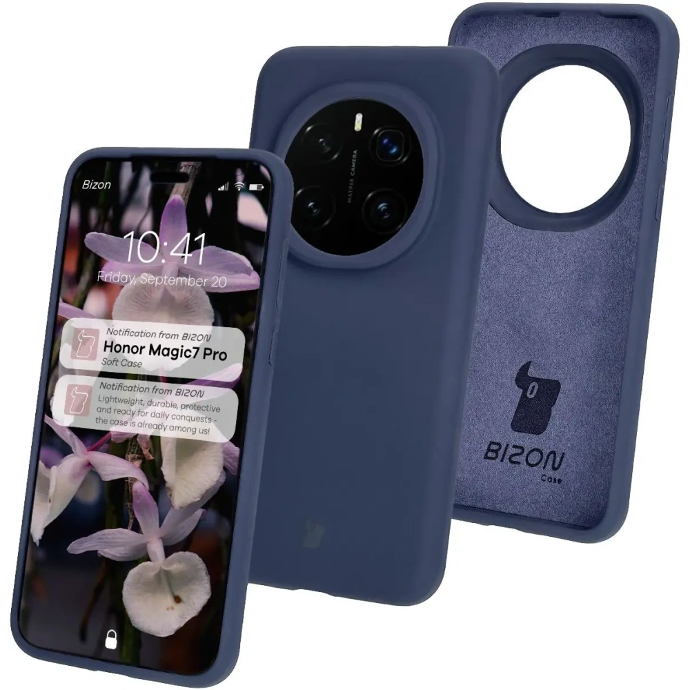 Silikonowe etui Bizon Soft Case do Honor Magic7 Pro ciemnoniebieskie