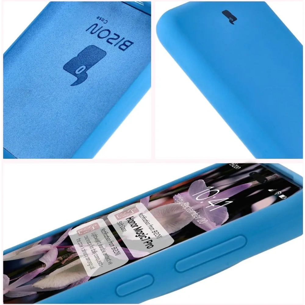 Silikonowe etui Bizon Soft Case do Honor Magic7 Pro niebieskie