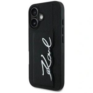 Kup Etui Karl Lagerfeld HC Grained PU Cardslot Metal Signature do Apple iPhone 16 černé - KLD21895 - {ean13} - Sklep Home Screen