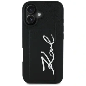 Kup Etui Karl Lagerfeld HC Grained PU Cardslot Metal Signature do Apple iPhone 16 černé - KLD21895 - {ean13} - Sklep Home Screen