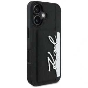 Kup Etui Karl Lagerfeld HC Grained PU Cardslot Metal Signature do Apple iPhone 16 černé - KLD21895 - {ean13} - Sklep Home Screen