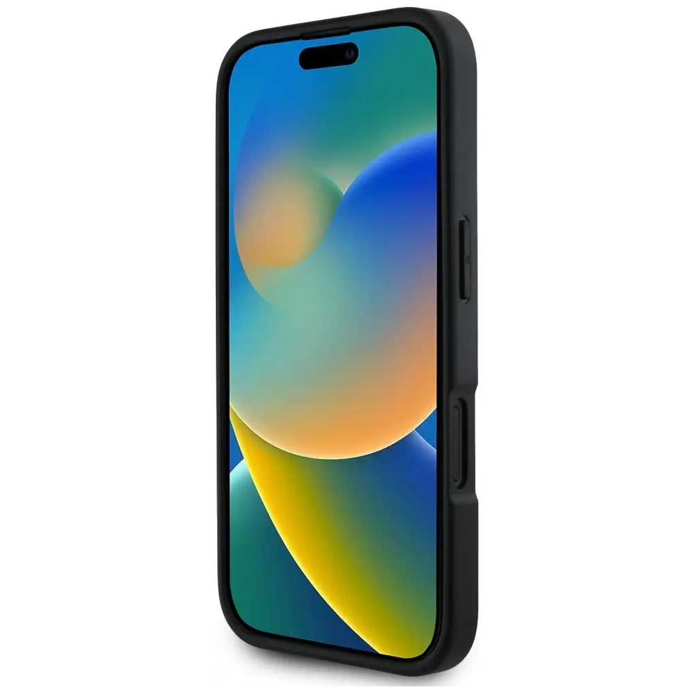 Etui Karl Lagerfeld HC Grained PU Cardslot Metal Signature do Apple iPhone 16 czarny