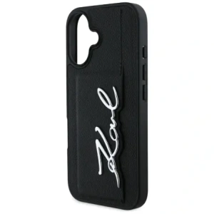 Kup Etui Karl Lagerfeld HC Grained PU Cardslot Metal Signature do Apple iPhone 16 černé - KLD21895 - {ean13} - Sklep Home Screen