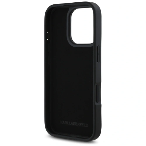 Buy Karl Lagerfeld HC Grained PU Cardslot Metal Signature Apple iPhone 16 Pro black - KLD21896 - {ean13} - Home Screen Store Europe