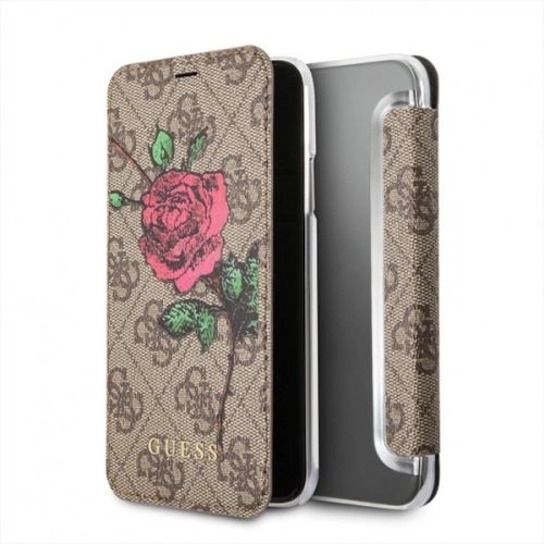 Kup Etui Guess GUFLBKPX4GROB Apple iPhone X/XS hnědé knižní 4G Flower Desire - GUE461BR - {ean13} - Sklep Home Screen