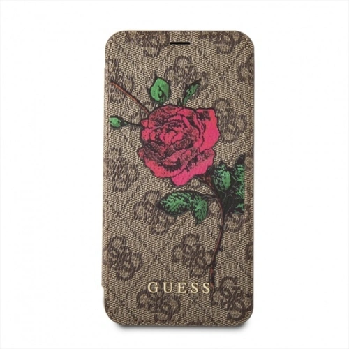 Kup Etui Guess GUFLBKPX4GROB Apple iPhone X/XS hnědé knižní 4G Flower Desire - GUE461BR - {ean13} - Sklep Home Screen