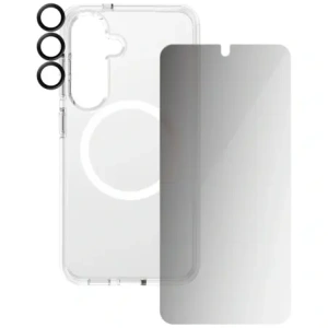 Kup Zestaw ochronny 3w1 etui + szkło prywatyzujące na ekran + szkło na aparat CARE by PanzerGlass Flagship Samsung Galaxy S25 - PZG833 - {ean13} - Sklep Home Screen