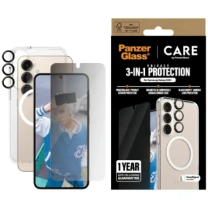 Kup Zestaw ochronny 3w1 etui + szkło prywatyzujące na ekran + szkło na aparat CARE by PanzerGlass Flagship Samsung Galaxy S25+ Plus - PZG835 - {ean13} - Sklep Home Screen