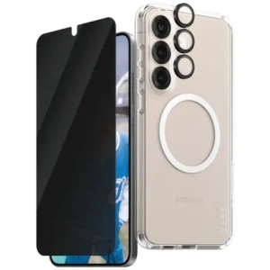 Kup Zestaw ochronny 3w1 etui + szkło prywatyzujące na ekran + szkło na aparat CARE by PanzerGlass Flagship Samsung Galaxy S25+ Plus - PZG835 - {ean13} - Sklep Home Screen