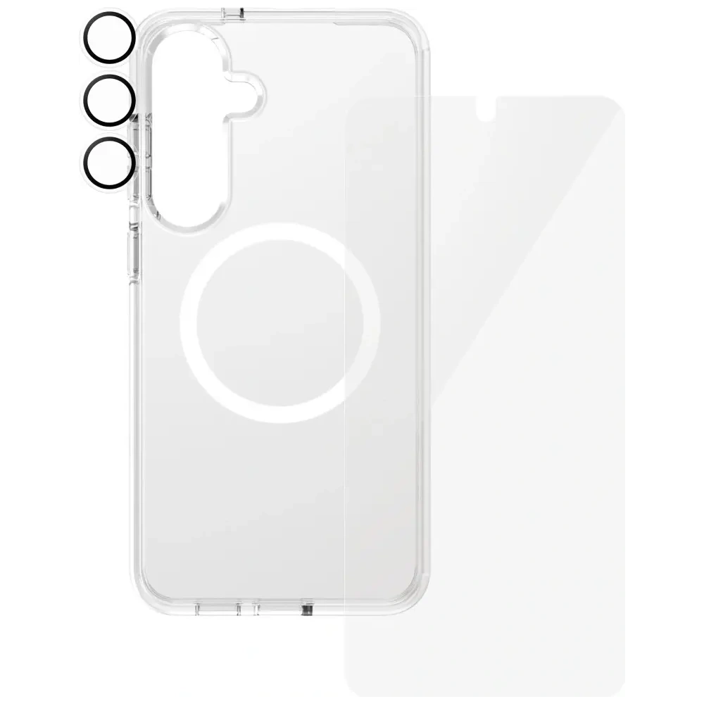 Zestaw ochronny 3w1 etui + szkło na ekran + szkło na aparat CARE by PanzerGlass Flagship Samsung Galaxy S25+ Plus