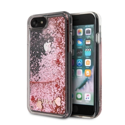 Kup Etui Guess GUHCI8GLHRERG Apple iPhone SE 2022/SE 2020/8/7 roz/pink hard case Liquid Glitter Hearts - GUE466PNK - {ean13} - Sklep Home Screen