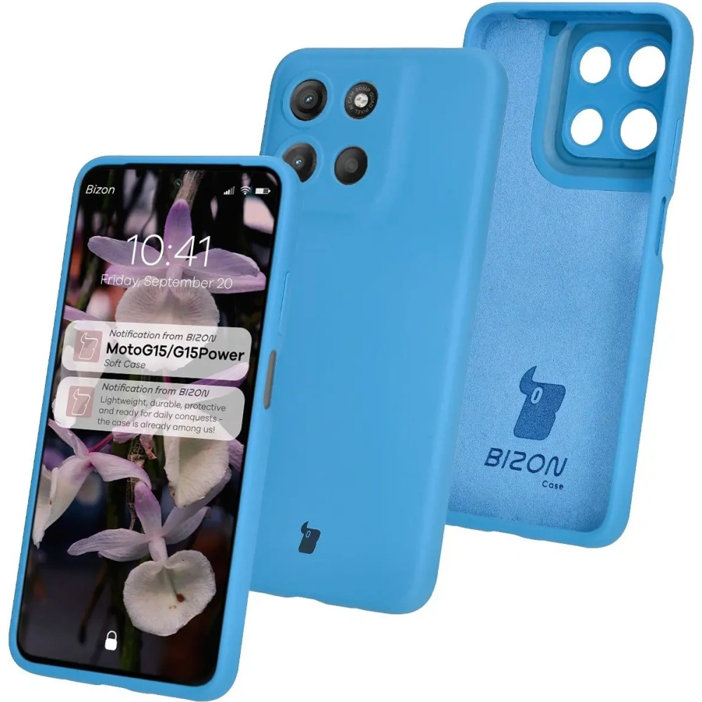 Silikonowe etui Bizon Soft Case do Motorola Moto G15 / G15 Power niebieskie