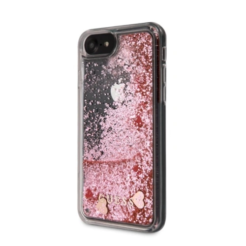 Kup Etui Guess GUHCI8GLHRERG Apple iPhone SE 2022/SE 2020/8/7 rózsaszín/pink kemény tok Liquid Glitter Hearts - GUE466PNK - {ean13} - Sklep Home Screen