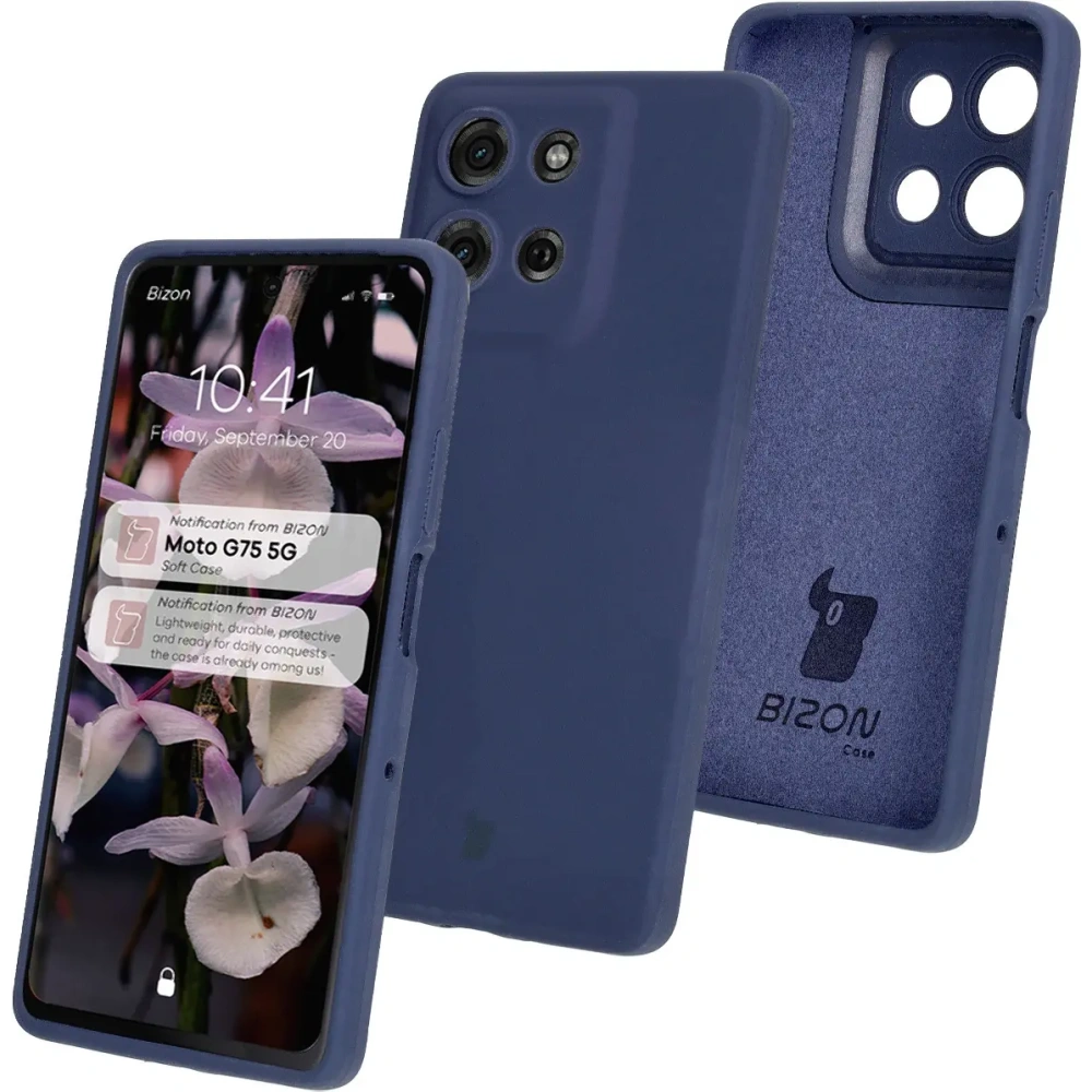 Silikonowe etui Bizon Soft Case do Motorola Moto G75 5G ciemnoniebieskie