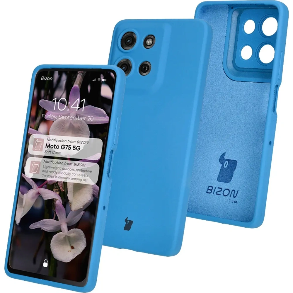 Silikonowe etui Bizon Soft Case do Motorola Moto G75 5G niebieskie