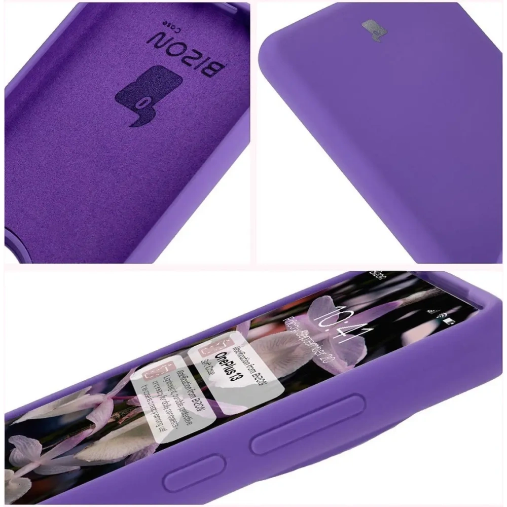 Silikonowe etui Bizon Soft Case do OnePlus 13 fioletowe