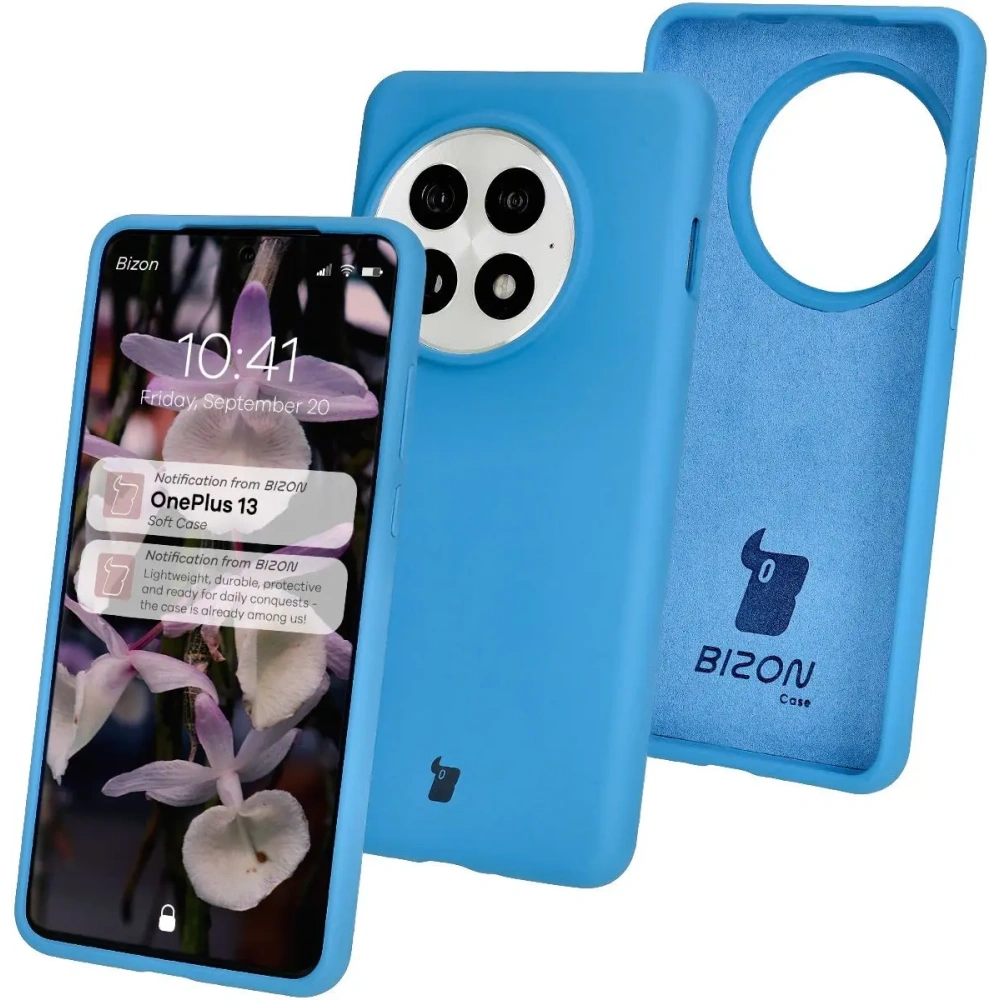 Silikonowe etui Bizon Soft Case do OnePlus 13 niebieskie