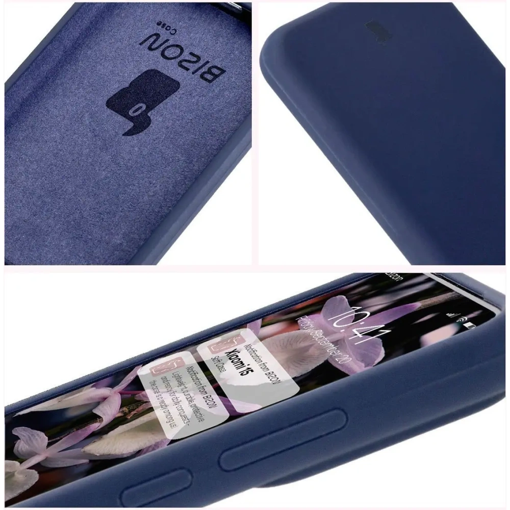 Silikonowe etui Bizon Soft Case do Xiaomi 15 ciemnoniebieskie