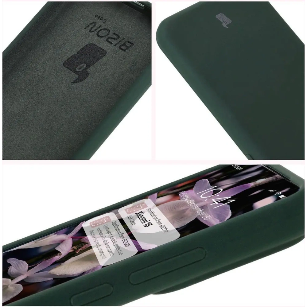 Silikonowe etui Bizon Soft Case do Xiaomi 15 ciemnozielone