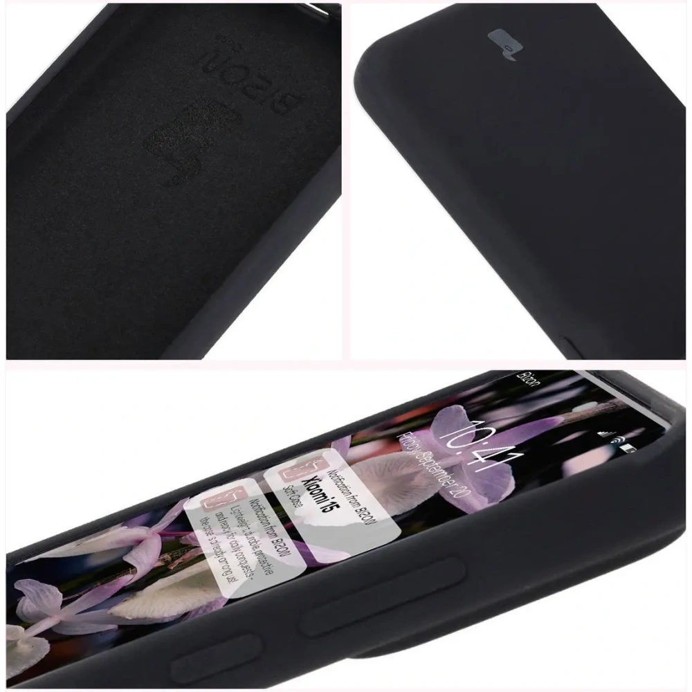 Silikonowe etui Bizon Soft Case do Xiaomi 15 czarne
