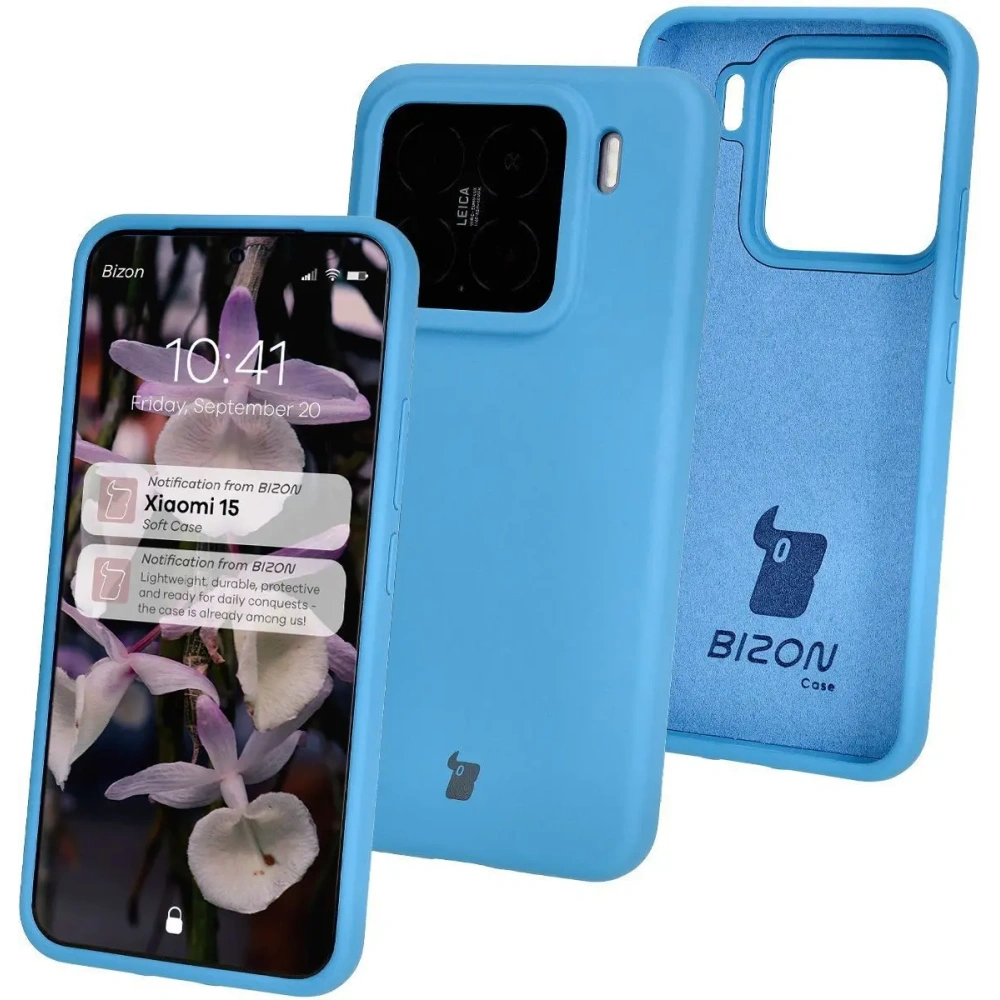 Silikonowe etui Bizon Soft Case do Xiaomi 15 niebieskie